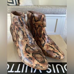 Matisse Crush Snakeskin Leather Bootie, Size 6